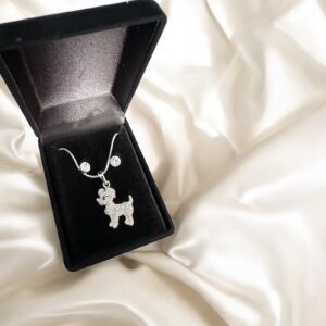 Kutya ezüst színű bizsu nyaklánc szett