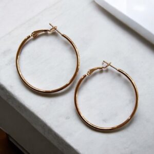 Nita rosegold színű 4 cm nemesacél karika fülbevaló