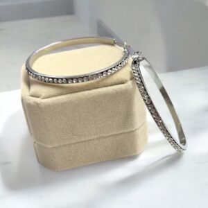 Maggie ezüst színű 4,5 cm nemesacél köves karika fülbevaló