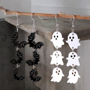 Denevér halloween akril bizsu fülbevaló