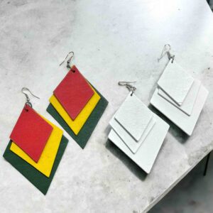 AVA extravagáns SÁRGA  fa bizsu fülbevaló