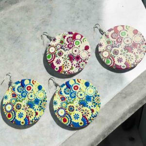 Evelin extravagáns ciklámen-bézs bizsu fülbevaló