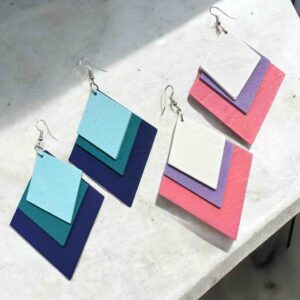 AVA extravagáns KÉK fa bizsu fülbevaló