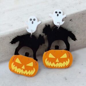 Halloween akril bizsu fülbevaló