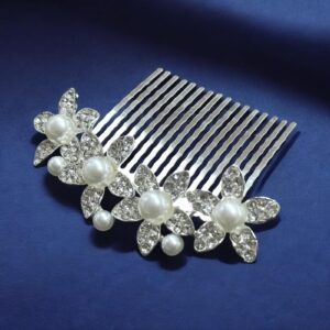 Bianka ezüst színű alkalmi fésűs esküvői hajdísz