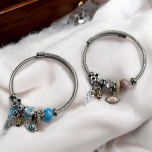 Panna rózsaszín színű nemesacél karkötő