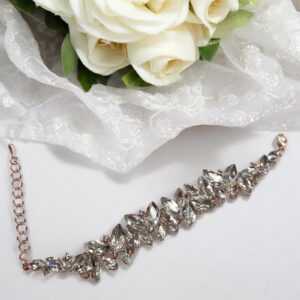 Nilla rosegold-ezüst színű kristály köves alkalmi bizsu karkötő