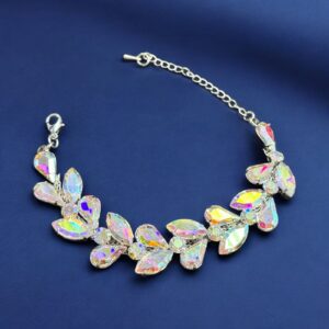 Amanda szivárvány színű kristály köves alkalmi bizsu karkötő