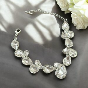 Ella ezüst színű kristály köves alkalmi bizsu karkötő