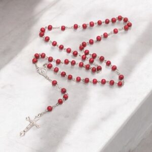 Mason bordó illatosított fa rózsafüzér gyöngy ékszer