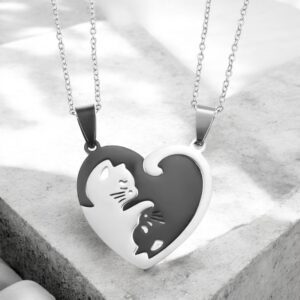 Cica nemesacél nyaklánc páros ékszer