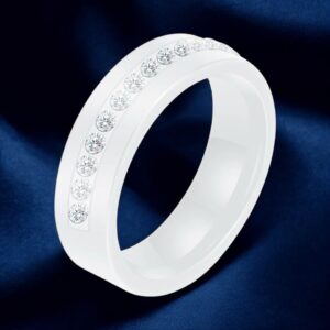 Lili Kerámia gyűrű cirkónium kövekkel Fehér