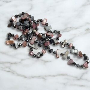 Madison szürke-rózsaszín bizsu nyaklánc