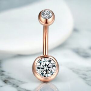 LINA rosegold színű orvosi fém köldök piercing