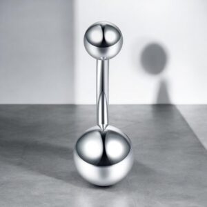 LINA ezüst színű orvosi fém köldök piercing