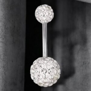 Lola ezüst színű orvosi fém köldök piercing