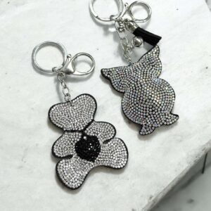 Bagoly szivárvány színű kristályos csodaszép kulcstartó