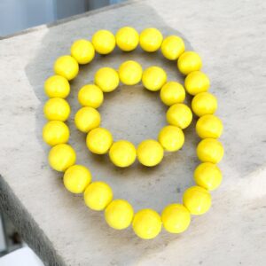 Leóna gömb citromsárga nyaklánc SZETT