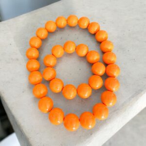 Leóna gömb narancssárga nyaklánc SZETT