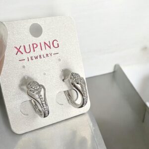 Alina ezüst színű köves antiallergén xuping fülbevaló