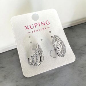 Veronika ezüst színű köves antiallergén xuping fülbevaló