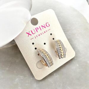 Fanni ezüst-rose gold színű köves antiallergén xuping fülbevaló