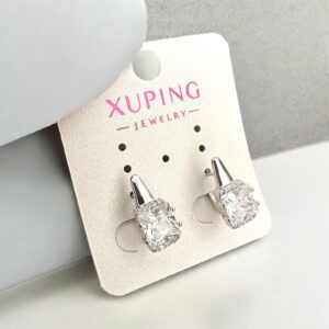 Ludmilla ezüst színű köves antiallergén xuping fülbevaló