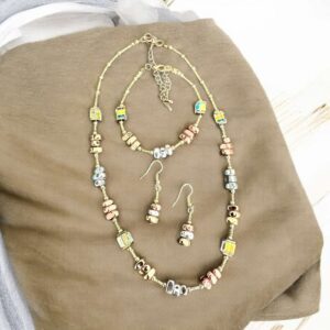 Aurora arany színű nemesacél nyaklánc SZETT