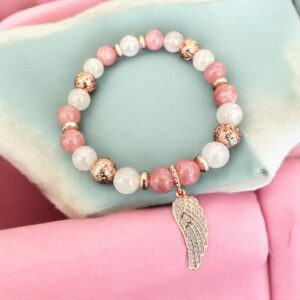 Angyalszárny rózsaszín ásvány karkötő