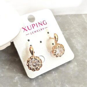 Stefánia rose gold színű köves antiallergén xuping fülbevaló