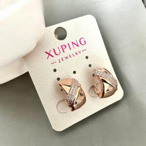 Nárcisz rose gold színű köves antiallergén xuping fülbevaló