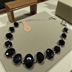 Cecília fekete színű kristály köves alkalmi bizsu karkötő
