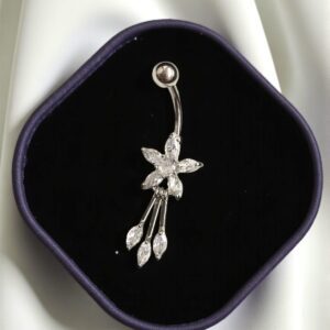 Benita ezüst színű orvosi fém köldök piercing