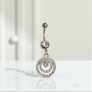 Boróka ezüst színű orvosi fém köldök piercing