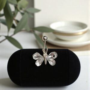 Bíborka ezüst színű orvosi fém köldök piercing