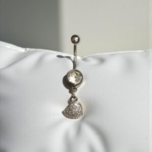 Debóra ezüst színű orvosi fém köldök piercing