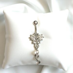 Demóna ezüst színű orvosi fém köldök piercing