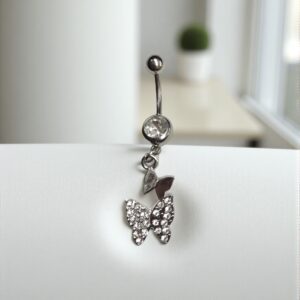 Dorottya ezüst színű orvosi fém köldök piercing