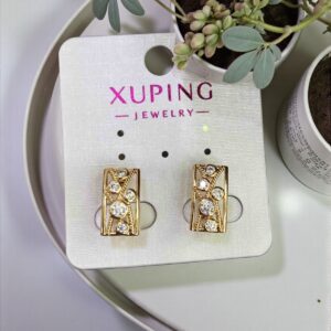Selena rose gold színű köves antiallergén xuping fülbevaló