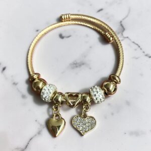 Izabella arany színű merev nemesacél karkötő