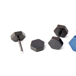Killiam FEKETE 8mm nemesacél férfi fake plug párban
