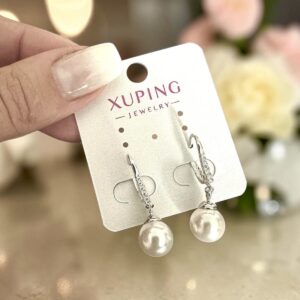 Ruby ezüst színű antiallergén köves xuping fülbevaló
