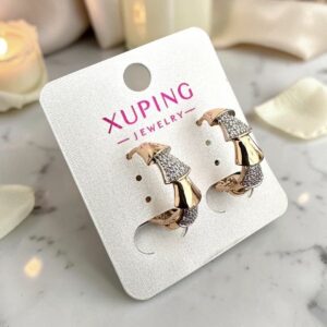 Patrícia rose gold színű antiallergén köves xuping fülbevaló